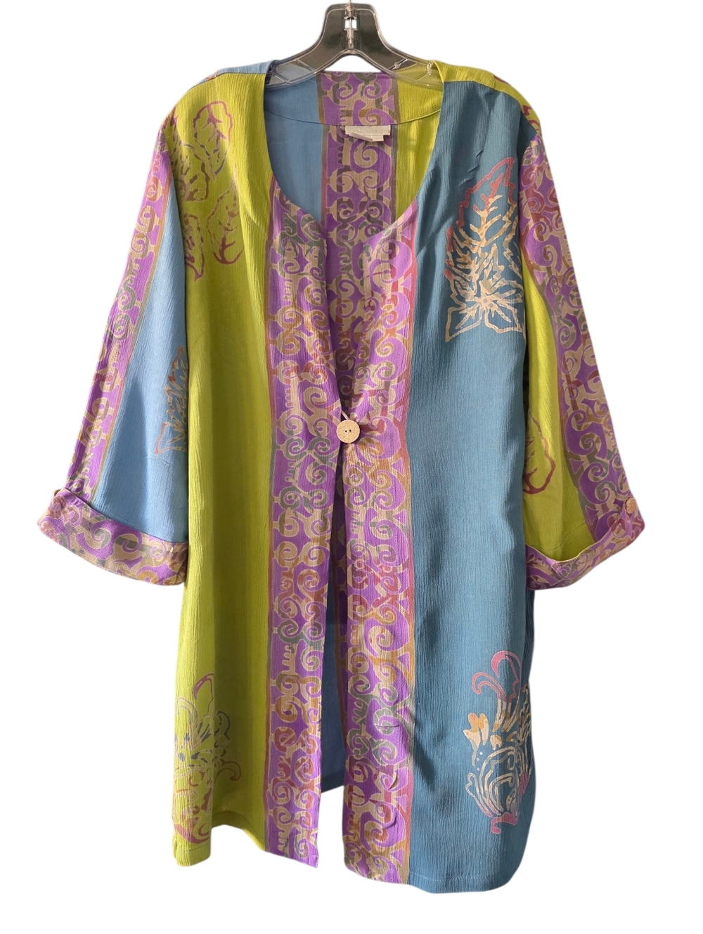 Soft Surroundings Breezy Batik Topper Cardigan Size Large